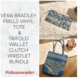 Vera Bradley Vinyl Tote & Trifold Wallet Bundle